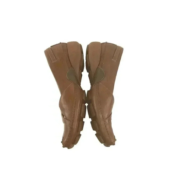 Privo Brown Leather Shoes Loafers Square Toe Slip On Womens Size 9.5M - Picture 10 of 11